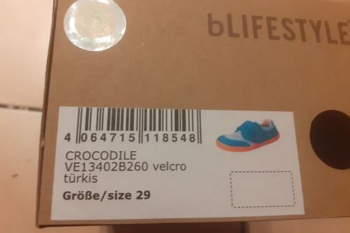 Barefoot tenisky Blifestyle - Crocodile micropel türkis vegan modré